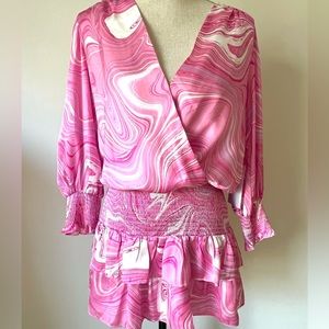 Amanda Uprichard Amber Dress in Pink Swirl